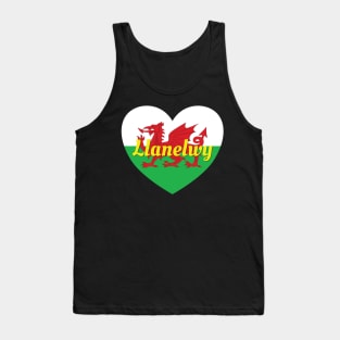 Llanelwy Wales UK Wales Flag Heart Tank Top